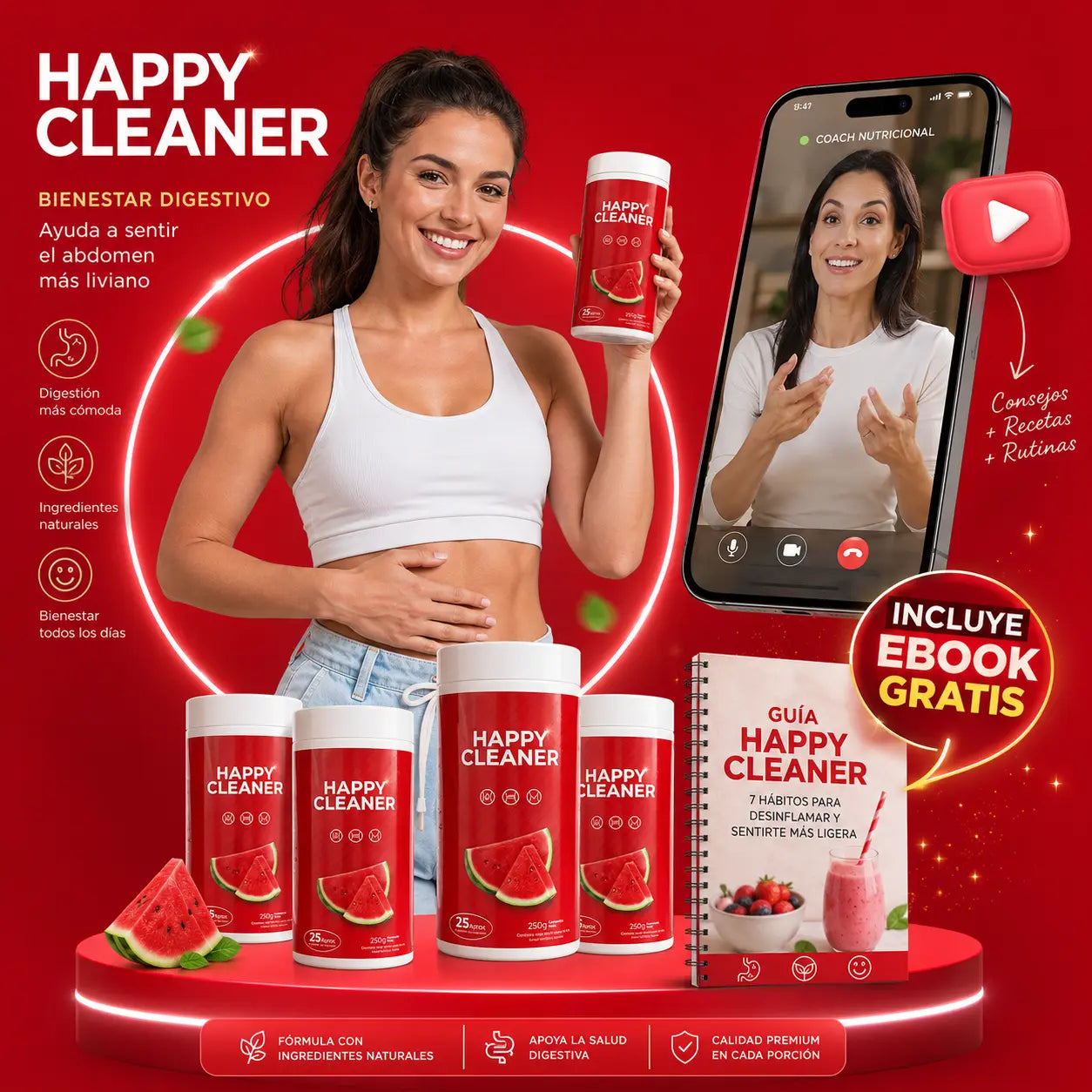 Happy Cleaner - Mix de frutas sabor sandía